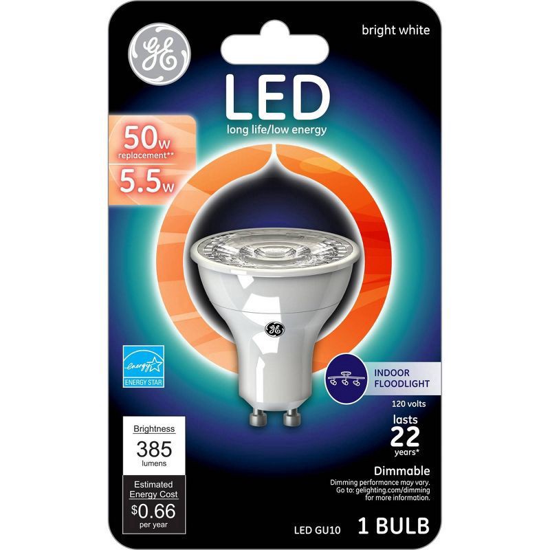 slide 1 of 3, GE Energy Smart 6-Watt (35-Watt) GU10 Directional Dimmable LED Indoor Floodlight Bulb, 1 ct