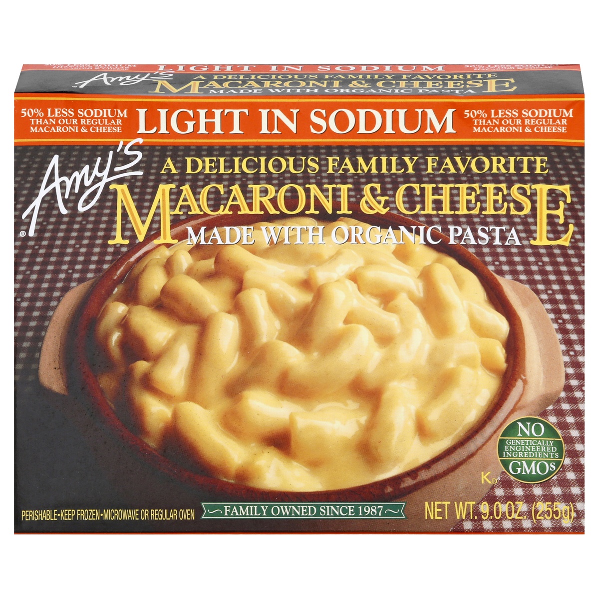 slide 1 of 1, Amy's Amys Light Sodium Macaroni & Cheese Made With Organic Pasta, 9 oz