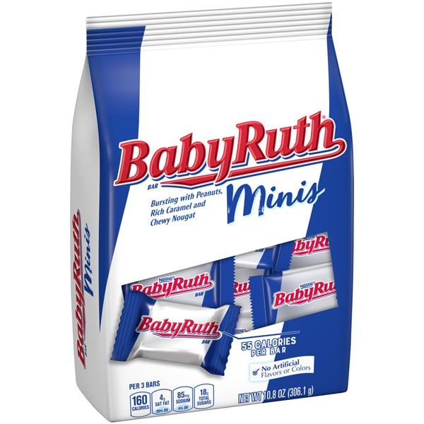 slide 1 of 1, Baby Ruth Minis Candy Bars, 10.8 oz