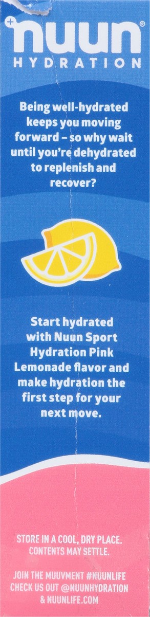 slide 4 of 13, Nuun 10 Stick Pack Sport Hydration Pink Lemonade Electrolyte Powder Drink Mix 10 - 0.17 oz Stick Packs, 10 ct