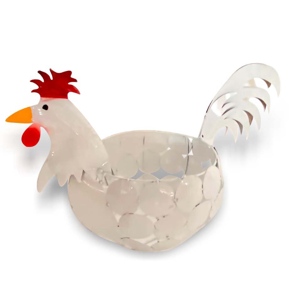 slide 1 of 1, Creative Decor Sourcing Large Metal Hen Pot Holder, 16 in