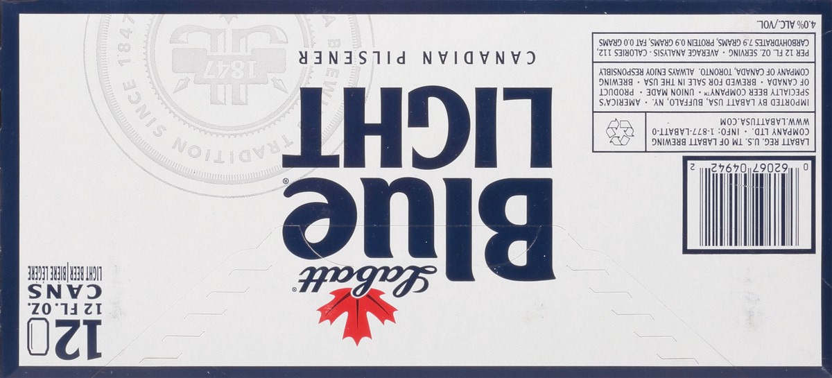 slide 7 of 12, Labatt Blue Imported Canadian Pilsner Light Beer 12 - 12 fl oz Cans, 12 ct