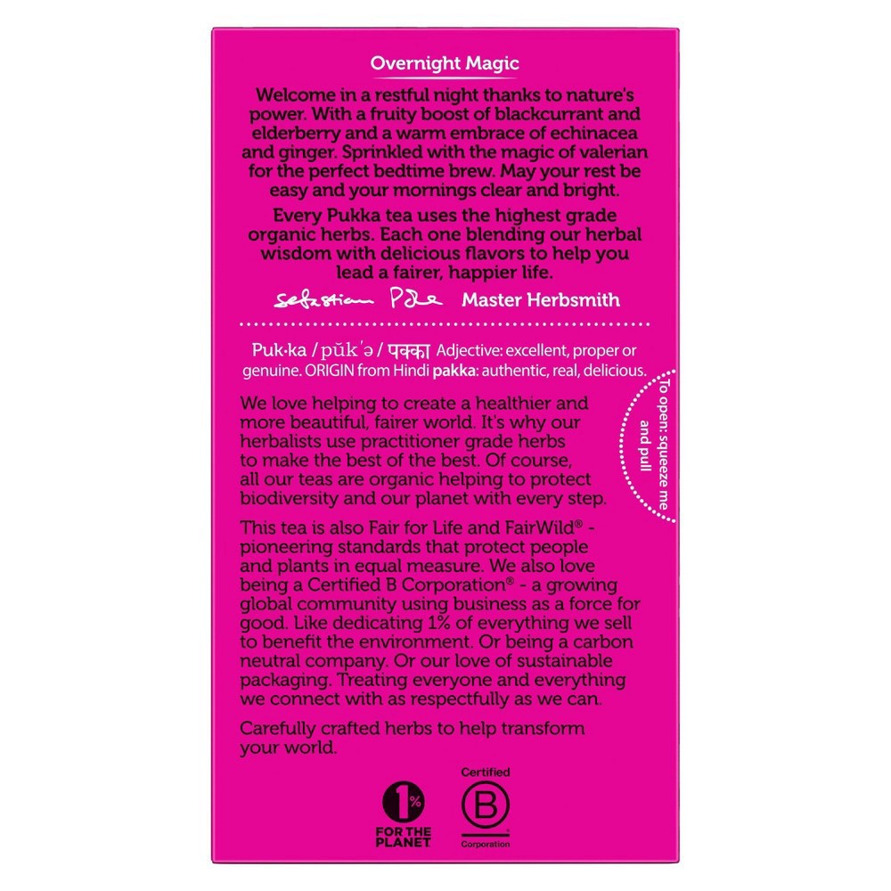 slide 5 of 7, Pukka Organic Naturally Caffeine-Free Night Time Berry Herbal Tea 20 Sachets, 20 ct