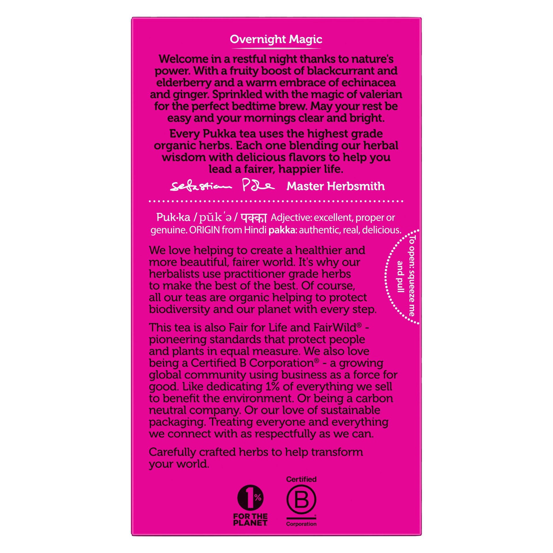 slide 3 of 7, Pukka Organic Naturally Caffeine-Free Night Time Berry Herbal Tea 20 Sachets, 20 ct