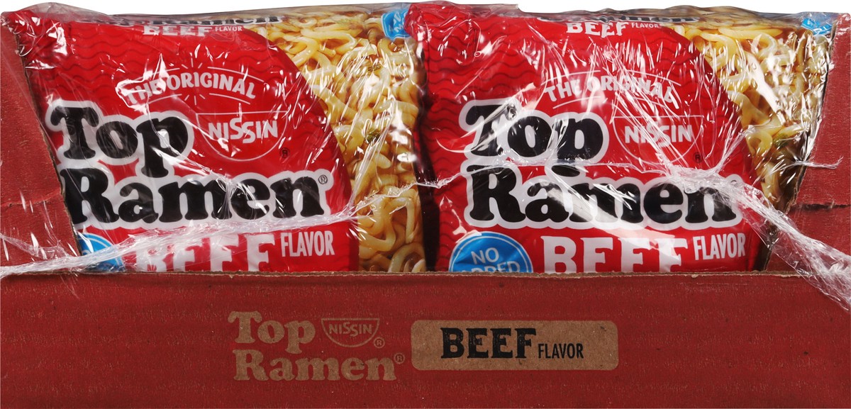 slide 3 of 9, Top Ramen Beef Flavor Noodle Soup 24 - 3 oz Packs, 24 ct