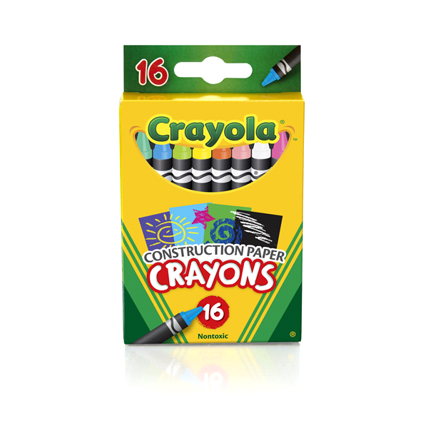 slide 1 of 1, Crayola Construction Paper Crayons, 16 ct