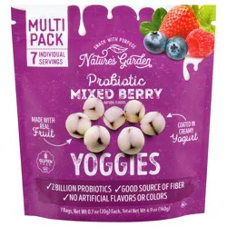 Nature's Garden Probiotic Mixed Berry Yoggies Multi Pack 7 - 0.7 oz Bags