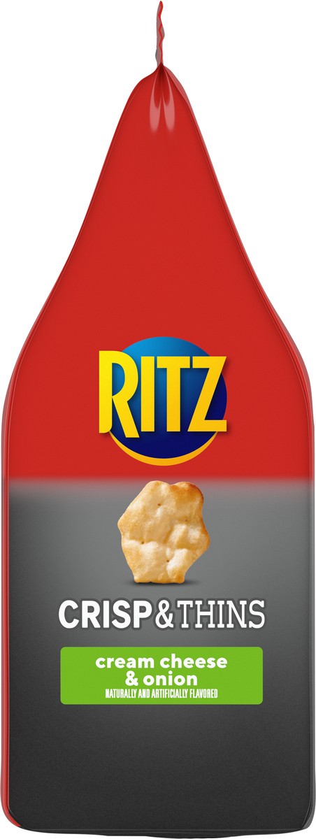 slide 11 of 13, RITZ Crisp and Thins Cream Cheese and Onion Chips, Party Snacks, 7.1 oz, 7.1 oz