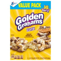 Golden Grahams Cereal Treat Bars, S'mores, Snack Bars, Value Pack, 16 Ct, 16.96 oz