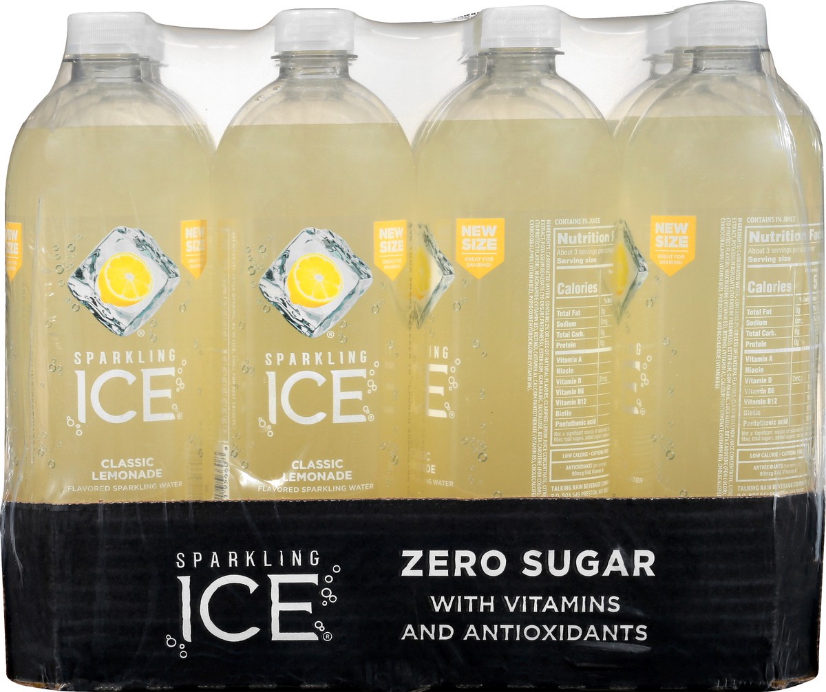 slide 9 of 10, Sparkling ICE Zero Sugar Classic Lemonade Sparkling Water 12-33.8 fl oz Bottles, 12 ct