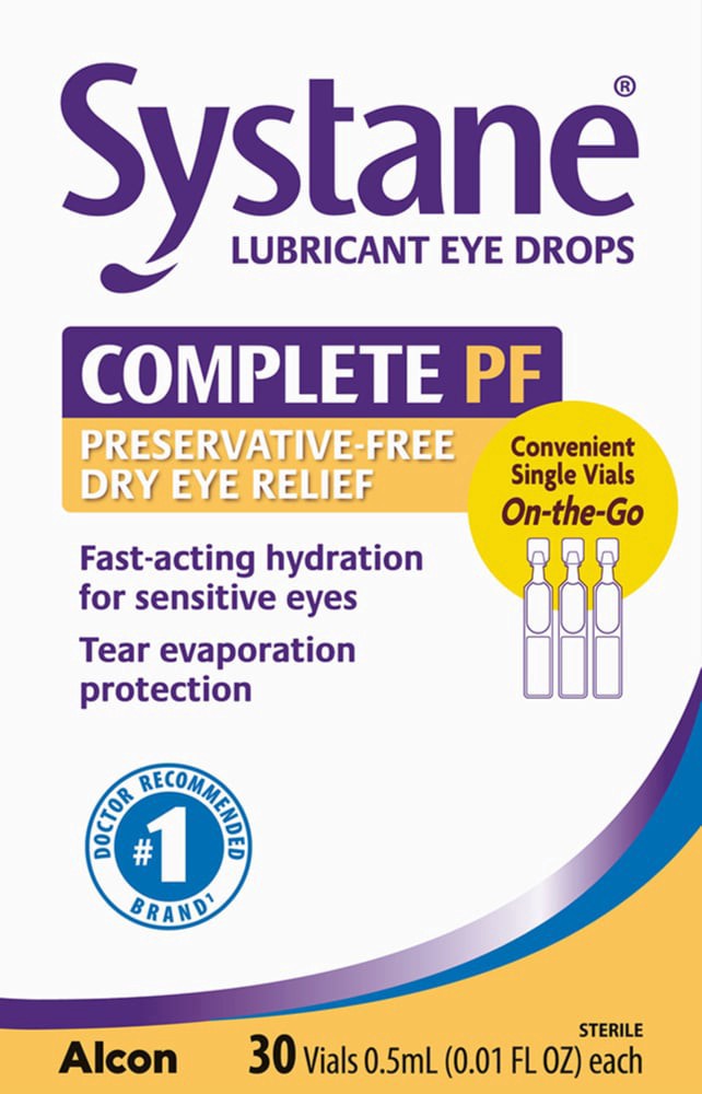 slide 1 of 4, Systane Complete Preservative-Free Lubricant Eye Drops, 30 Ct Vials, 30 ct