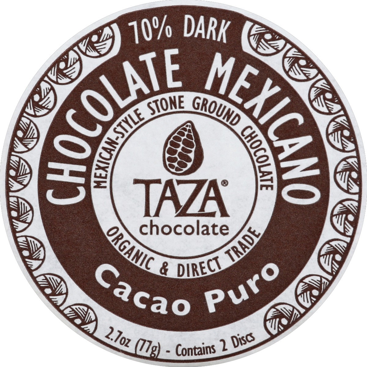 slide 3 of 3, Taza Chocolate Organic Cacao Puro Chocolate Mexicano, 2.7 oz