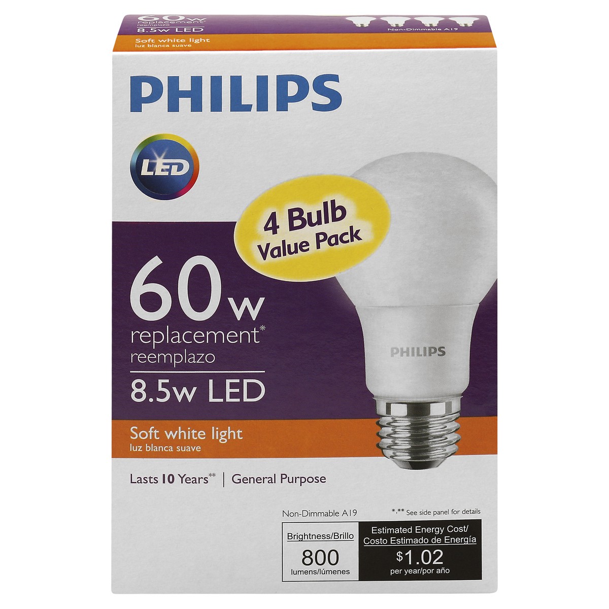 slide 1 of 11, Philips Light Bulbs 4 ea, 4 ct