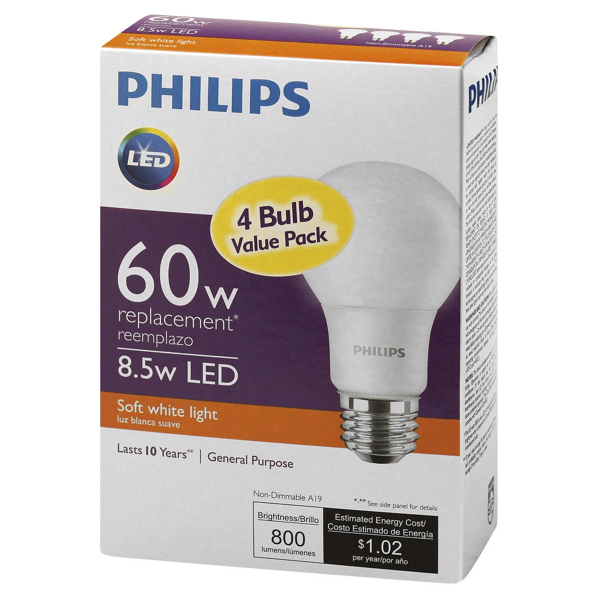 slide 6 of 11, Philips Light Bulbs 4 ea, 4 ct