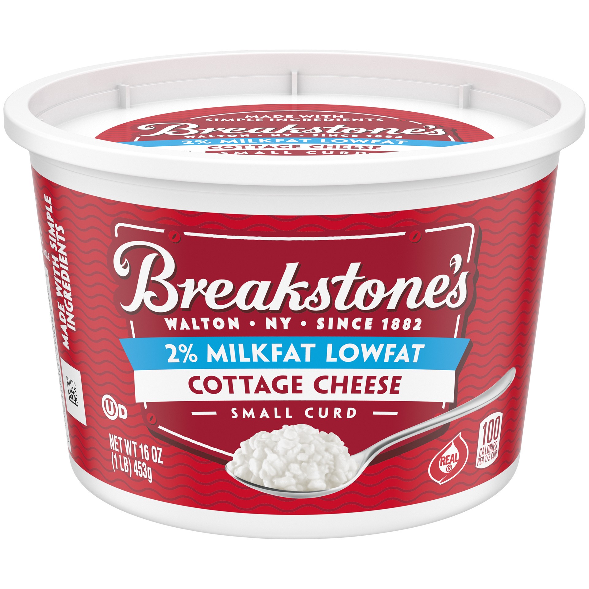 slide 1 of 6, Breakstone's Lowfat Small Curd Cottage Cheese with 2% Milkfat, 16 oz Tub, 16 oz