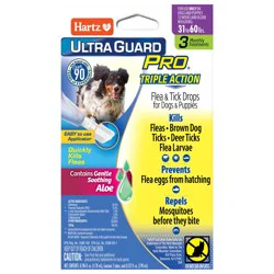Hartz UltraGuard Pro Flea & Tick Topicals For Dogs & Puppies 31-60lbs, 3 Months Supply