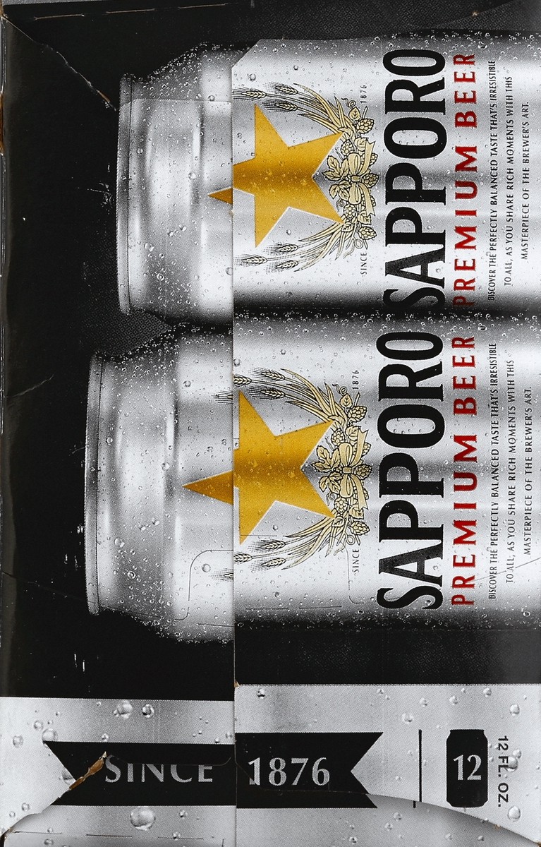 slide 5 of 7, Sapporo Premium Beer 12pk 12oz Cans, 12 ct; 12 oz