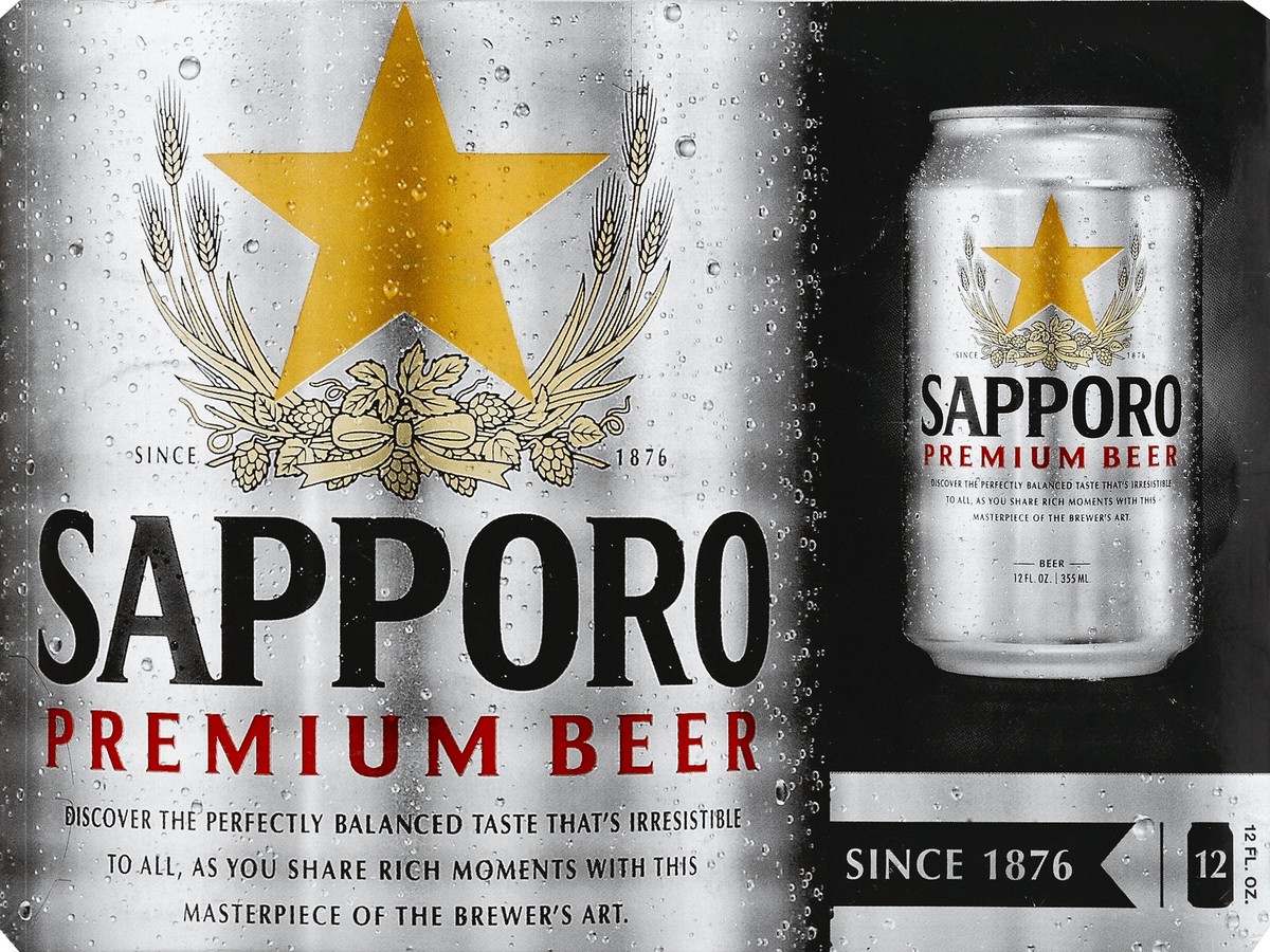 slide 6 of 7, Sapporo Premium Beer 12pk 12oz Cans, 12 ct; 12 oz