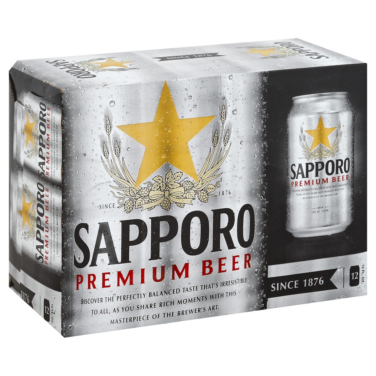 slide 3 of 7, Sapporo Premium Beer 12pk 12oz Cans, 12 ct; 12 oz