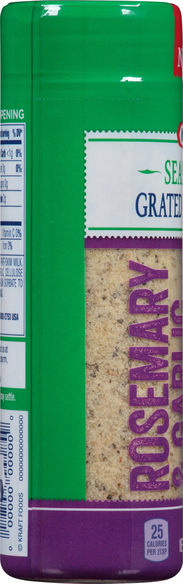 slide 2 of 6, Kraft Rosemary & Garlic Seasoned Grated Parmesan Cheese Shaker, 3 oz