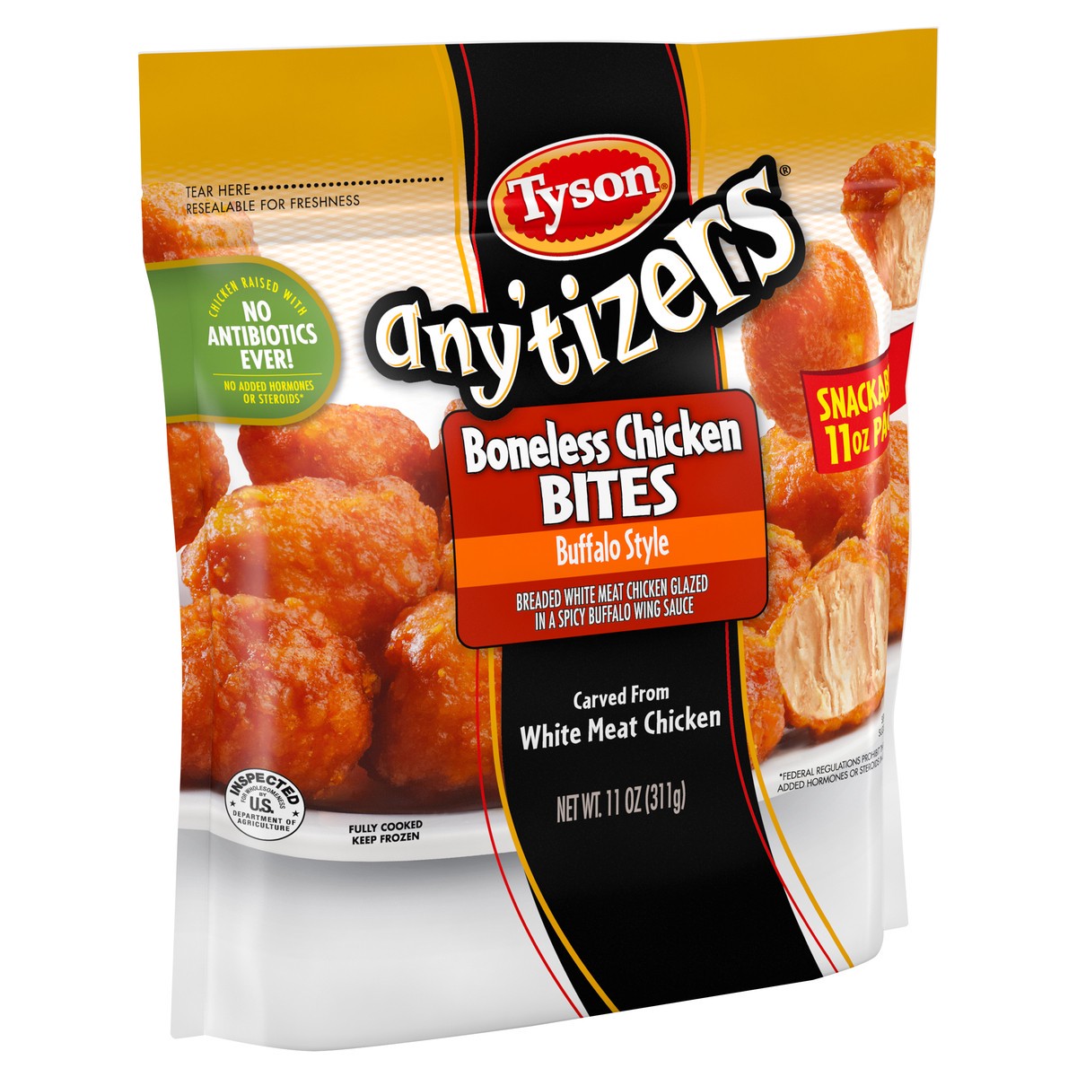 slide 1 of 8, TYSON ANYTIZERS Tyson Any'tizers Buffalo Style Boneless Chicken Bites, 11 oz. (Frozen), 311.84 g