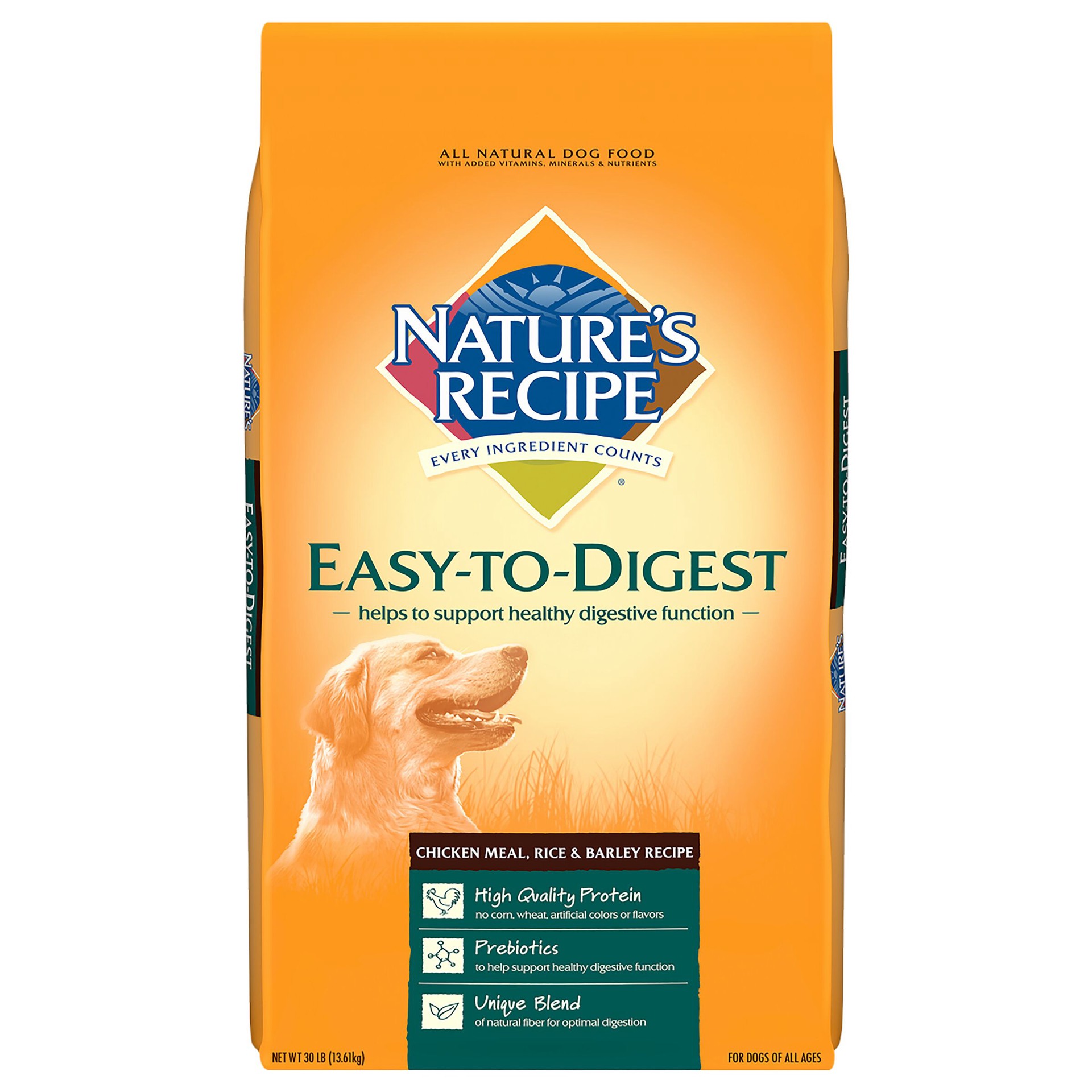 slide 1 of 3, Nature's Recipe Chicken Meal, Rice & Barley Recipe Dry Dog Food, 30 Pounds, Easy to Digest, 30 lb