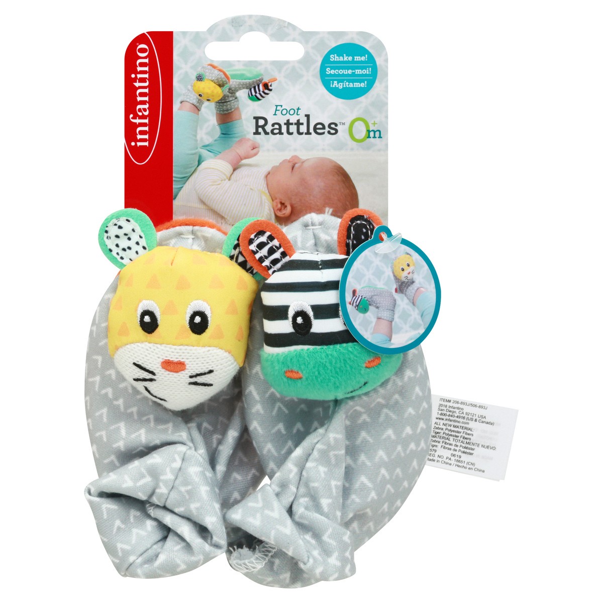 slide 5 of 11, Infantino 0+ Month Foot Rattles 1 ea, 1 ct