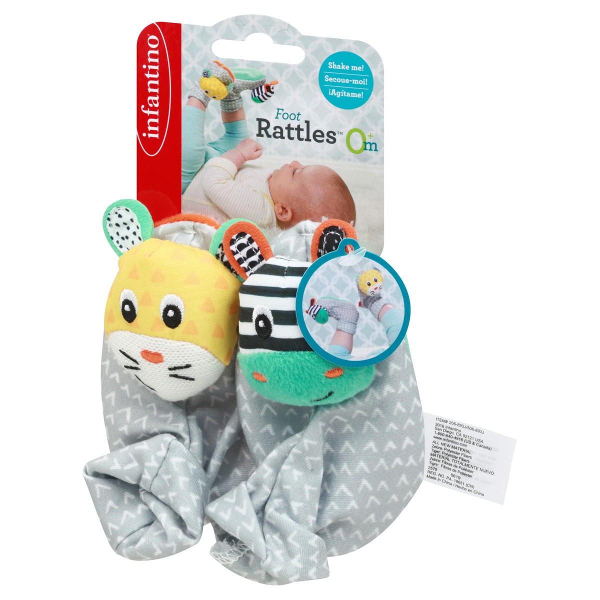 slide 7 of 11, Infantino 0+ Month Foot Rattles 1 ea, 1 ct