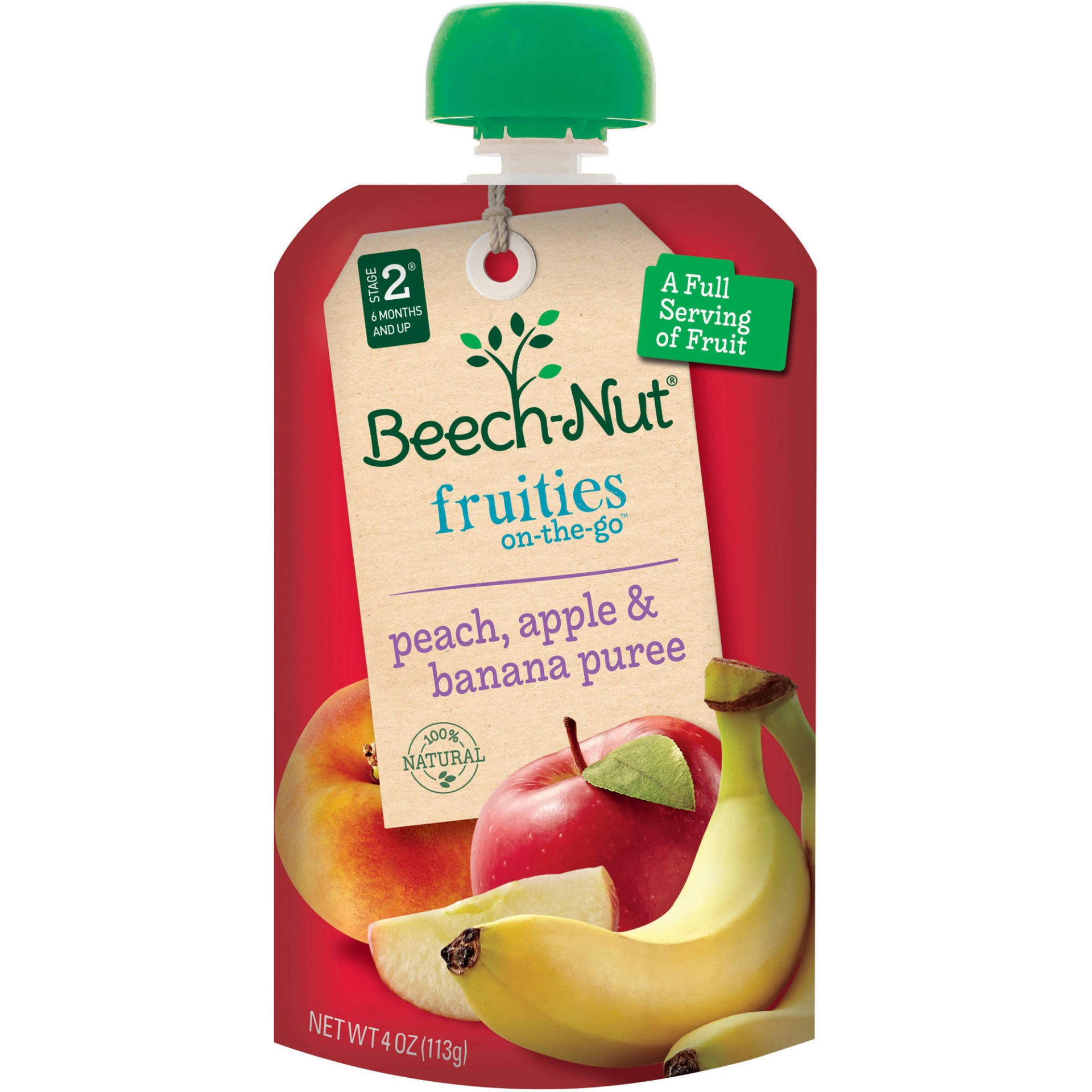 slide 1 of 1, Beech-Nut On-The-Go Peach Apple Banana Fruties Pouch, 4 oz