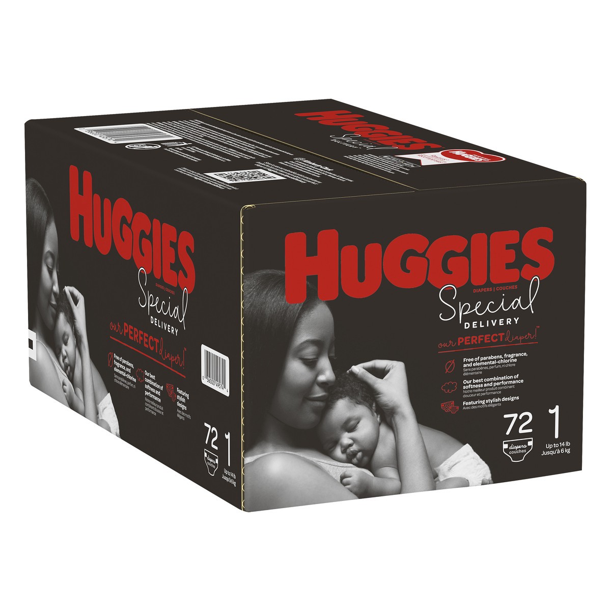 slide 2 of 9, Huggies Special Delivery Diapers Size 1 (Up to 14 lb) 72 ea, size 1