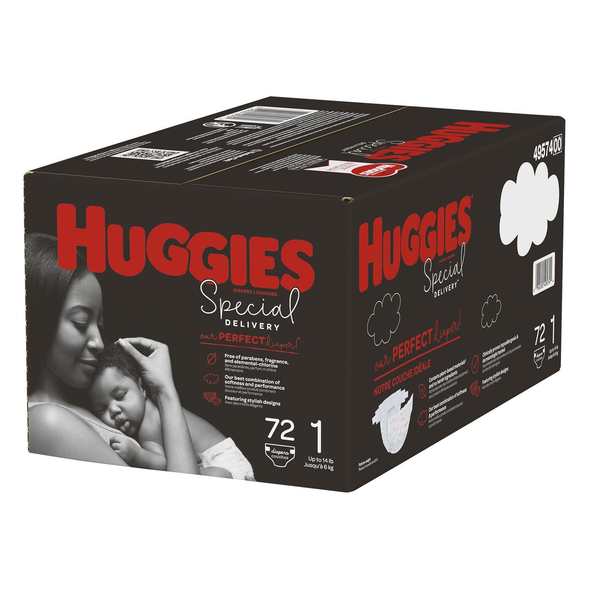 slide 3 of 9, Huggies Special Delivery Diapers Size 1 (Up to 14 lb) 72 ea, size 1