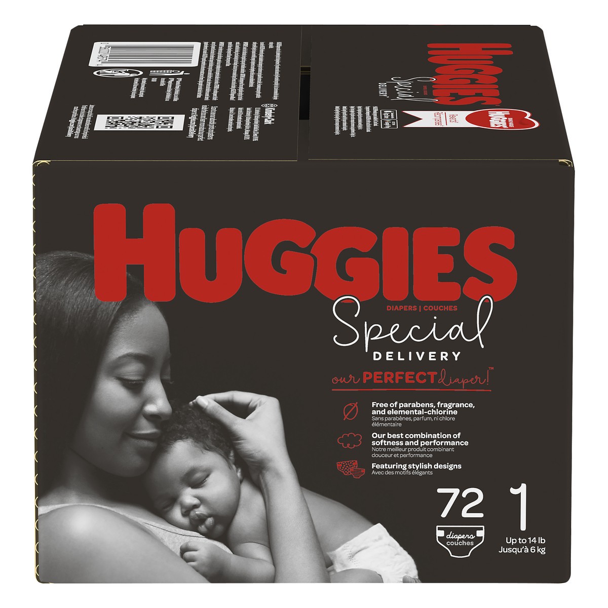 slide 1 of 9, Huggies Special Delivery Diapers Size 1 (Up to 14 lb) 72 ea, size 1