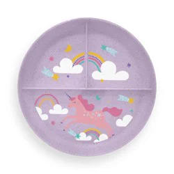 Wheat Pp Divided Plates Purple Unicorn