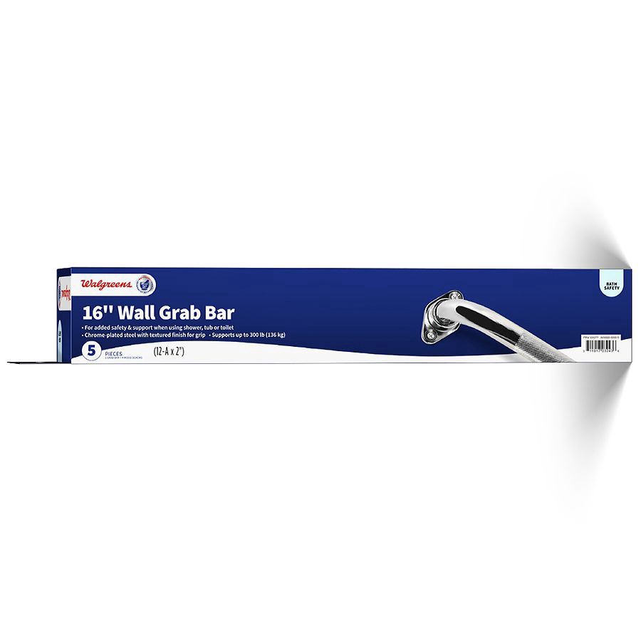slide 4 of 5, Walgreens 16'' Knurled Grab Bar, 1 ct