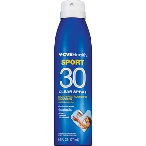 slide 1 of 1, CVS Health Sport Clear Broad Spectrum Sunscreen Spray Spf 30, 6 oz