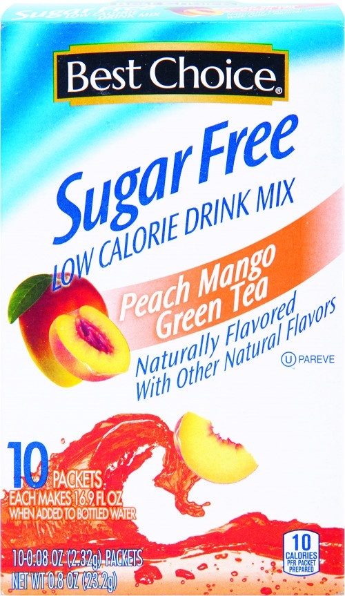 slide 1 of 1, Best Choice Sugar Free Low Calorie Drink Mix - Peach Mango Green Tea, 10 ct; 0.08 oz