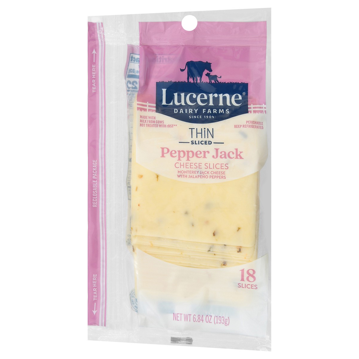 slide 4 of 4, Lucerne Pepper Jack Thin Sliced Cheese 6.84 Oz - 6.84 OZ, 6.84 oz