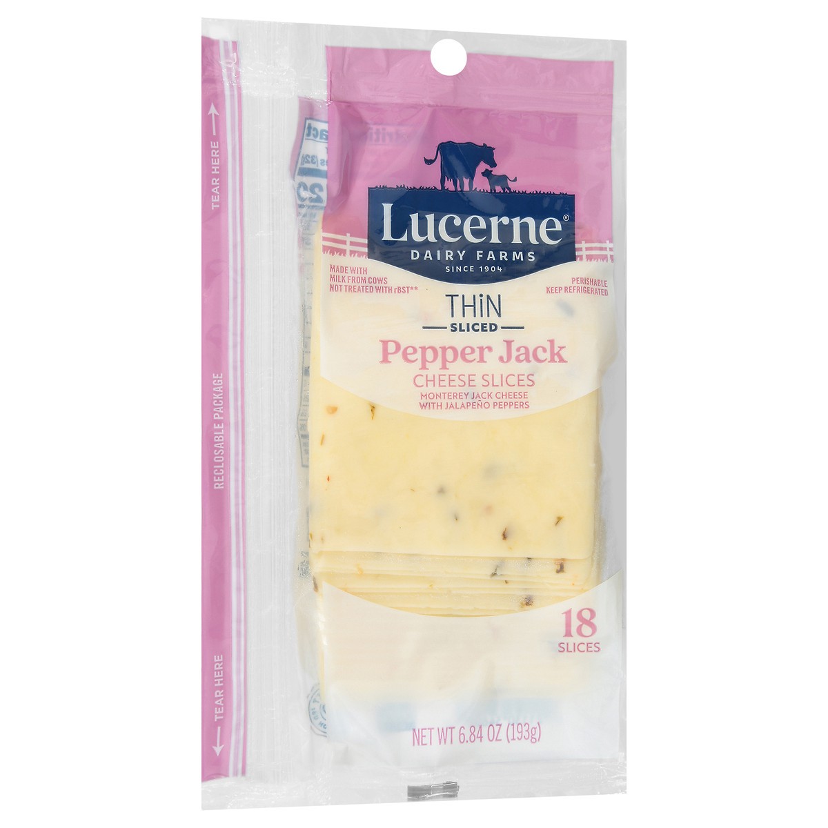 slide 2 of 4, Lucerne Pepper Jack Thin Sliced Cheese 6.84 Oz - 6.84 OZ, 6.84 oz