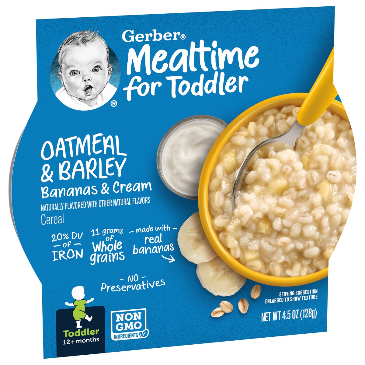 slide 3 of 9, Gerber Oatmeal & Barley Bananas & Cream Cereal 4.5 oz Meals Bowl, 4.5 oz