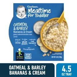 Gerber Oatmeal & Barley Bananas & Cream Cereal 4.5 oz Bowl