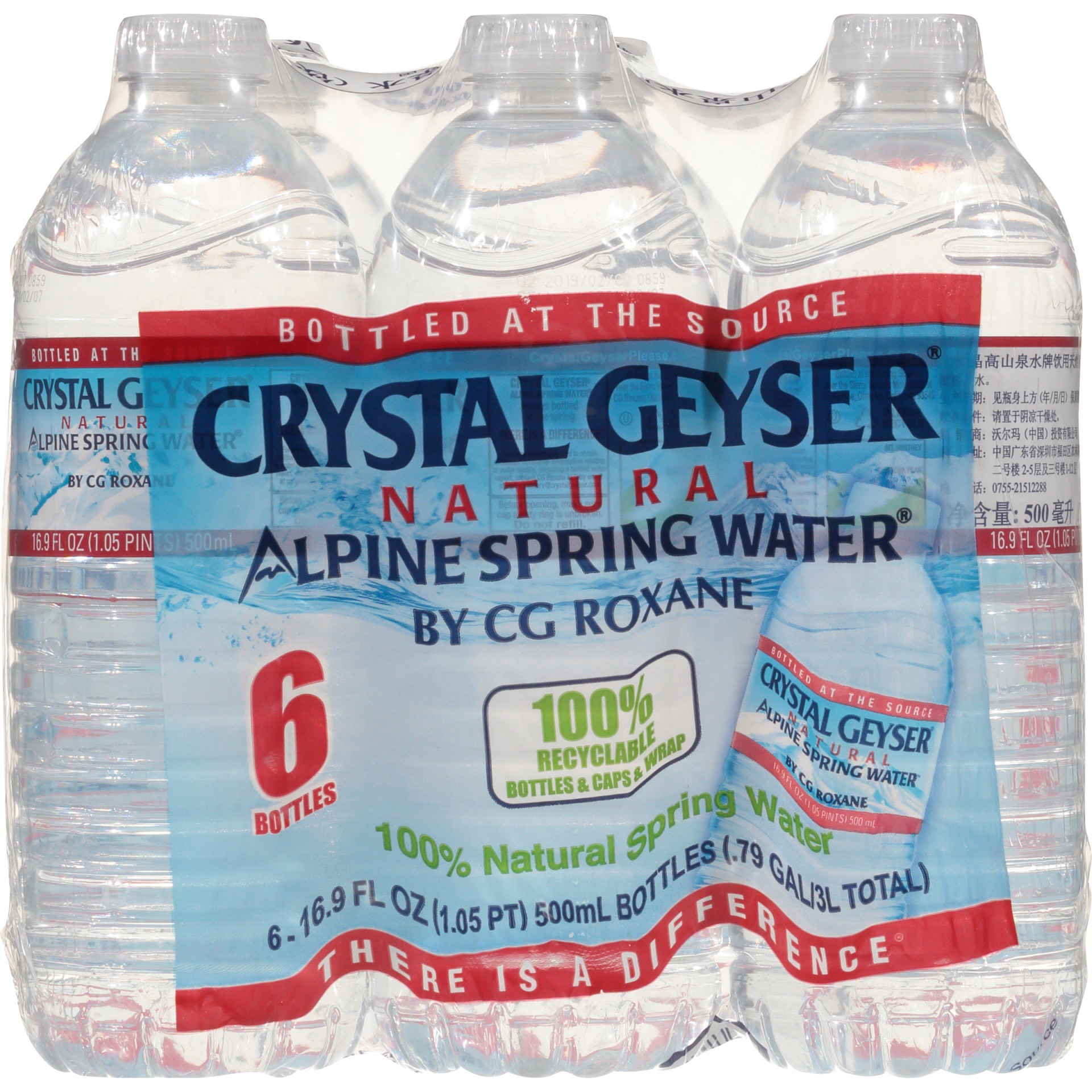 slide 3 of 7, Crystal Geyser Natural Alpine Spring Water 6 - 16.9 fl oz Bottles, 6 ct