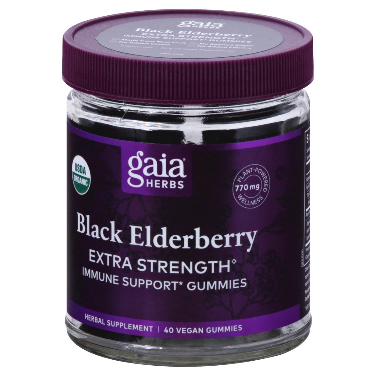 slide 6 of 9, Gaia Herbs Black Elderberry Extra Strength Immune Support, 40 ct
