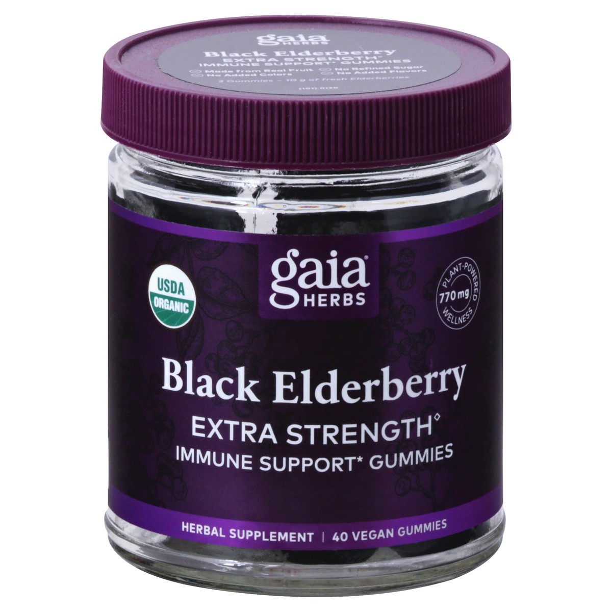 slide 1 of 9, Gaia Herbs Black Elderberry Extra Strength Immune Support, 40 ct