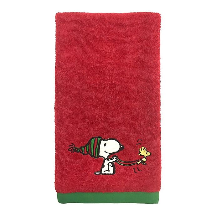 slide 1 of 1, Peanuts Holiday Hand Towel, 1 ct