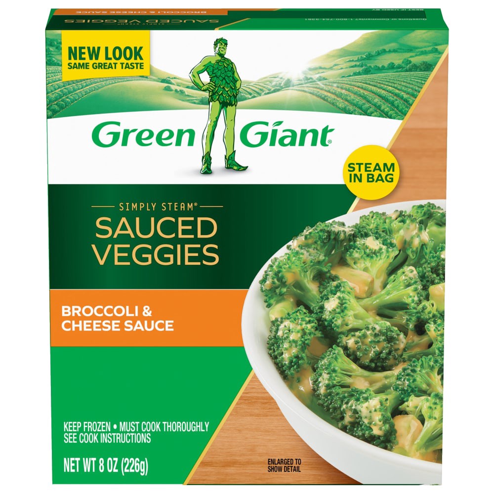 slide 1 of 6, Green Giant Simply Steam Broccoli & Cheese Sauce, 8 oz