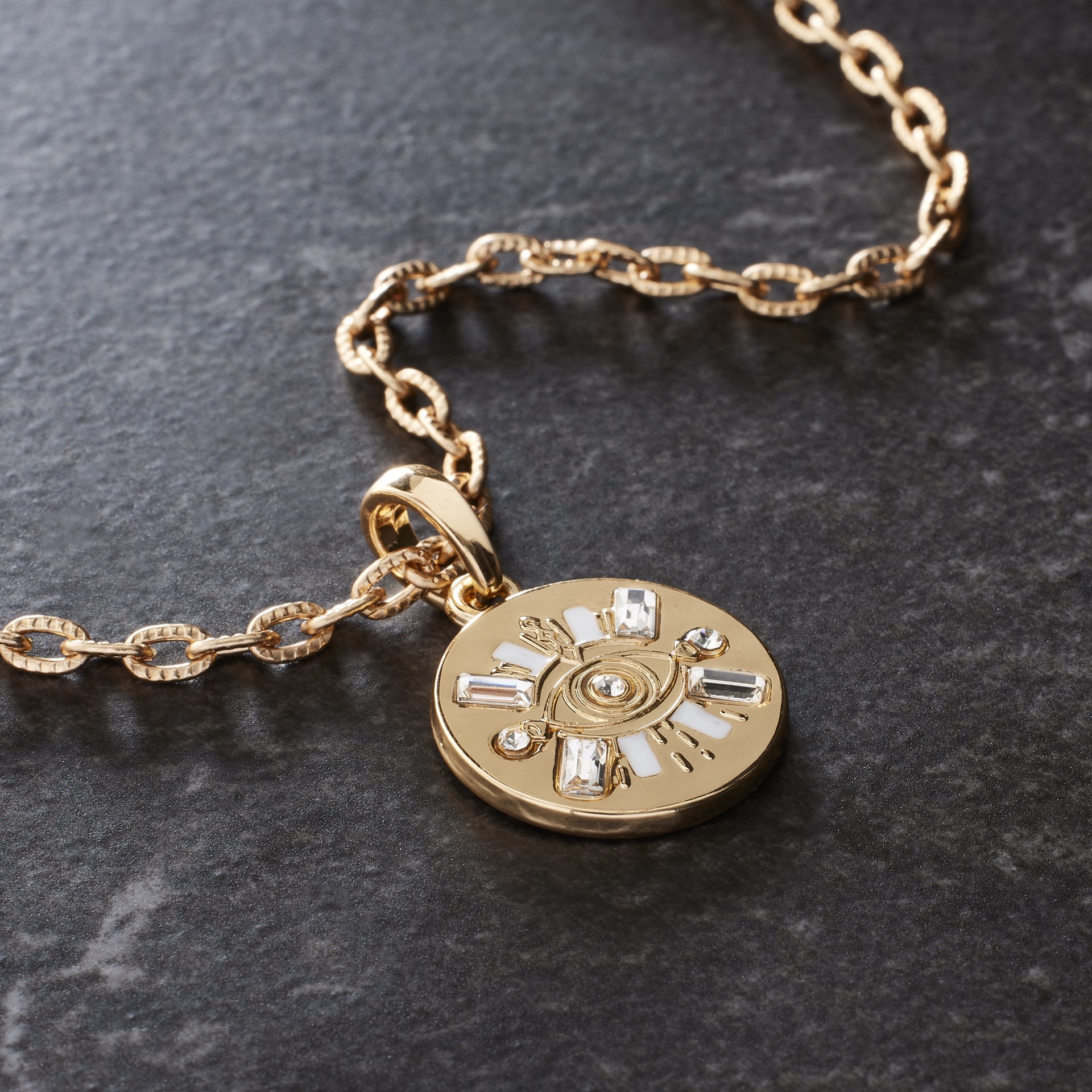 slide 3 of 3, Gold Evil Eye Pendant By Bead Landing, 20 mm