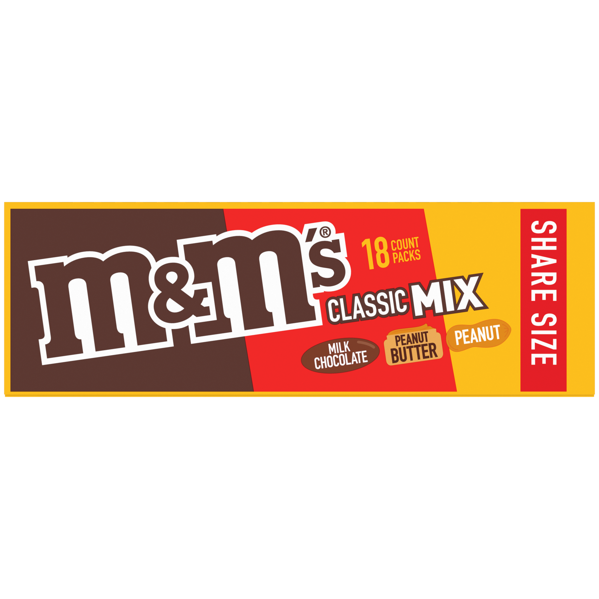 slide 2 of 5, M&M's Share Size Classic Mix Chocolate Candies 18 ea, 18 ct
