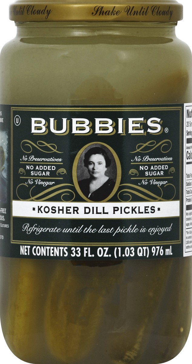 slide 4 of 7, Bubbies Pickles, Kosher Dill, 33 oz