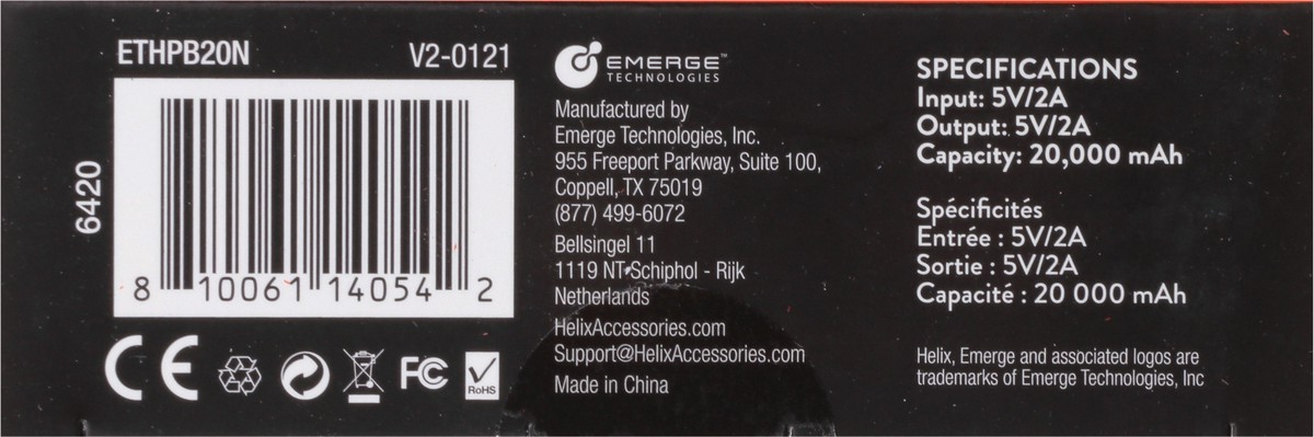 slide 9 of 9, Helix Tubo Volt+ 20000 mAh Proseries Power Bank 1 ea, 1 ct