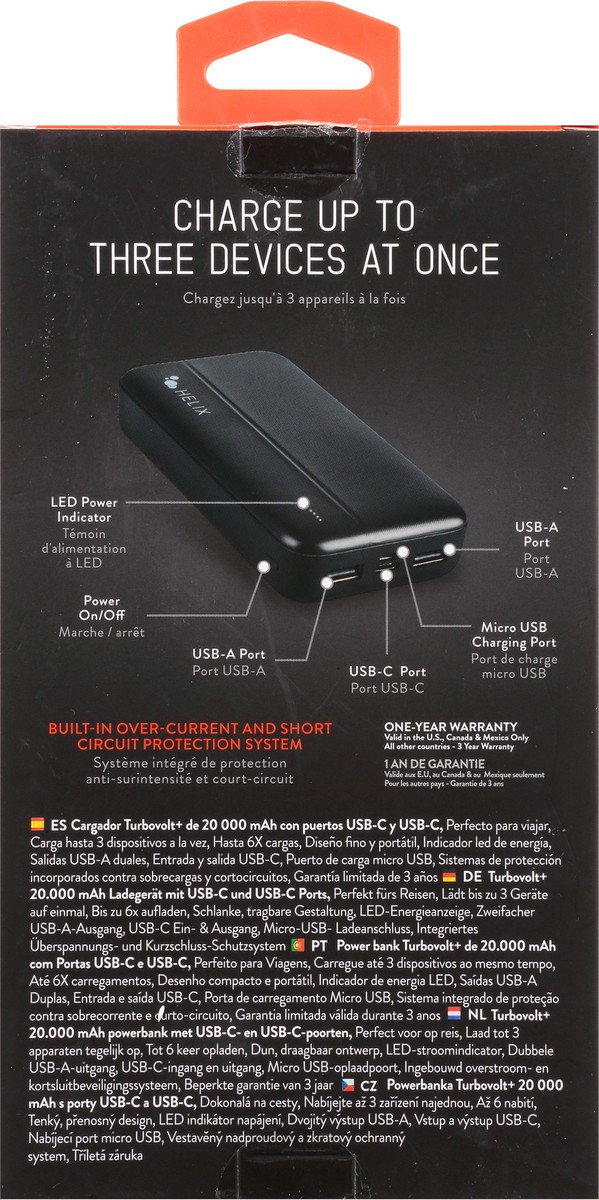 slide 6 of 9, Helix Tubo Volt+ 20000 mAh Proseries Power Bank 1 ea, 1 ct